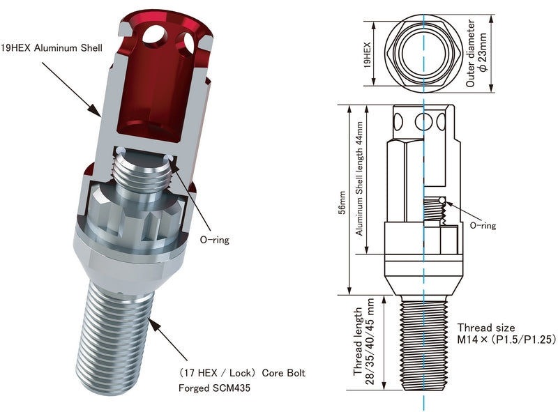 Farbige Radmuttern für Felgen